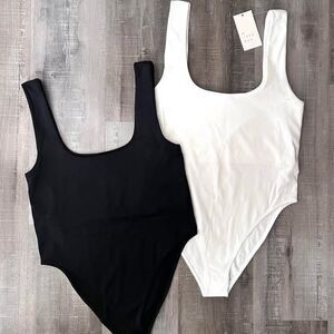 A New Day By Target Body Suit Tank Top Set of 2 Black & White Womens Size Medium